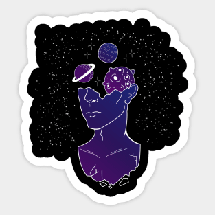 Galaxy Planets and Deep Thinking Sticker